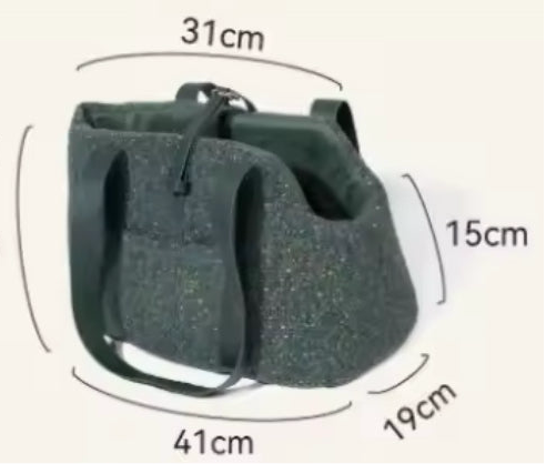 Luxe Boucle Textured Pet Dog Carrier - Bottle Green