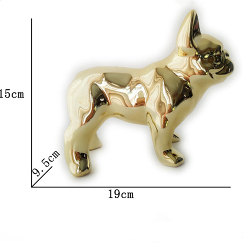Ceramic Dog Piggy Bank - Gold