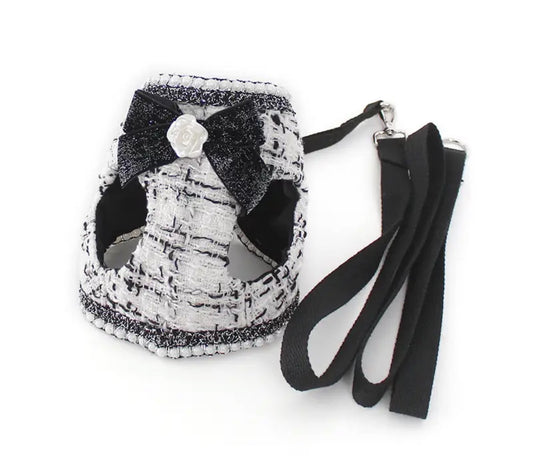 Tweed Harness and Lead Set - White