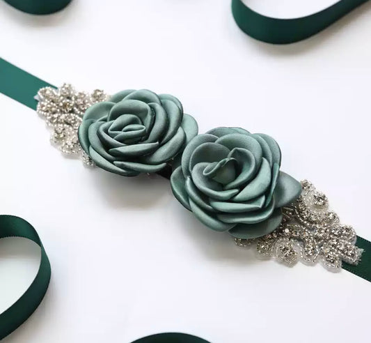 Floral Rose Neck Piece - Green
