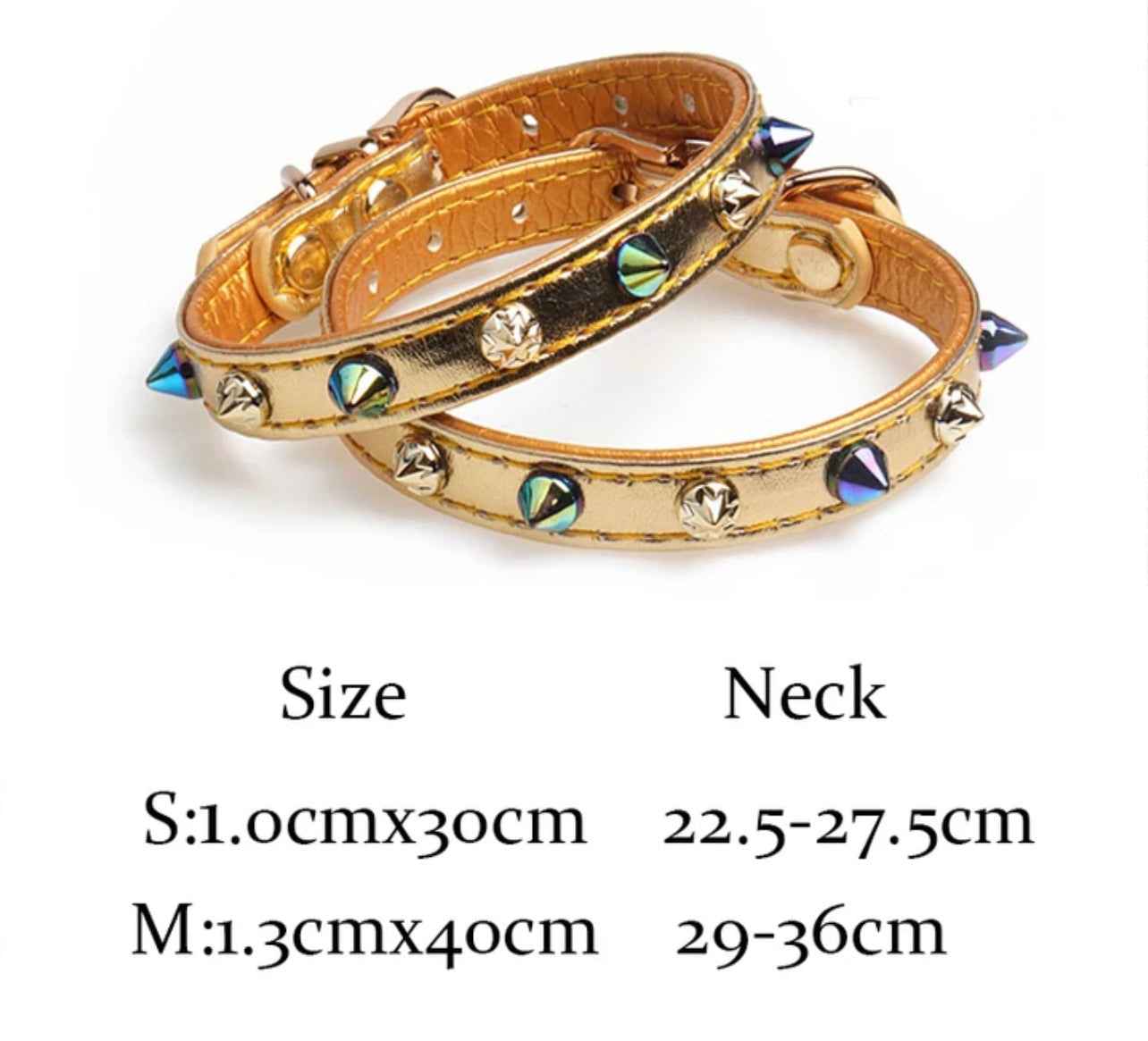 Gold Dog Collar - Beetle Spikes 🪲