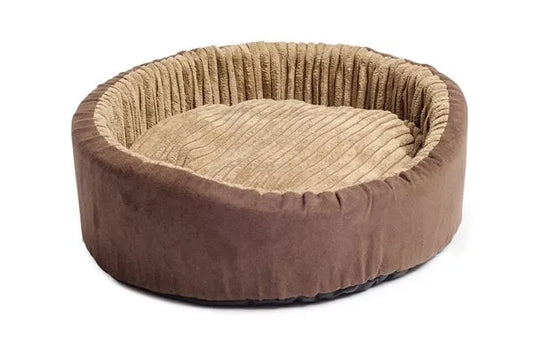 Sleepy Paws Timberwolf Oval Bed Faux Suede 60cm