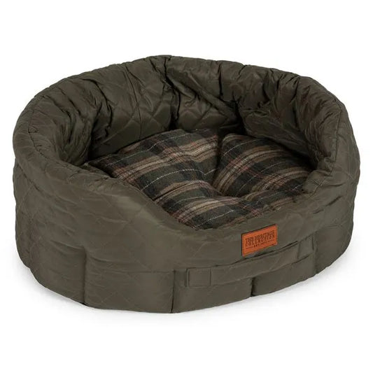 Heritage Quilted Oval Beds Green Nest