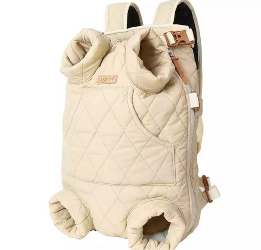 Quilted Front Body Pet Carrier - Cream