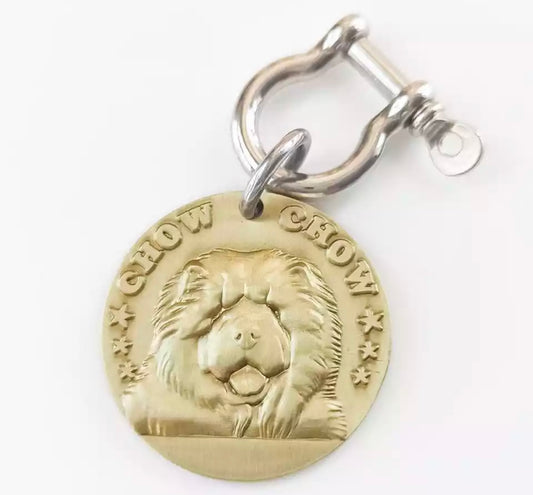 Personalized Brass Dog ID Tag 3D Model Chow Chow
