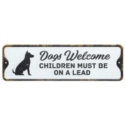 Dogs Welcome Children Must Be On Lead Metal Sign