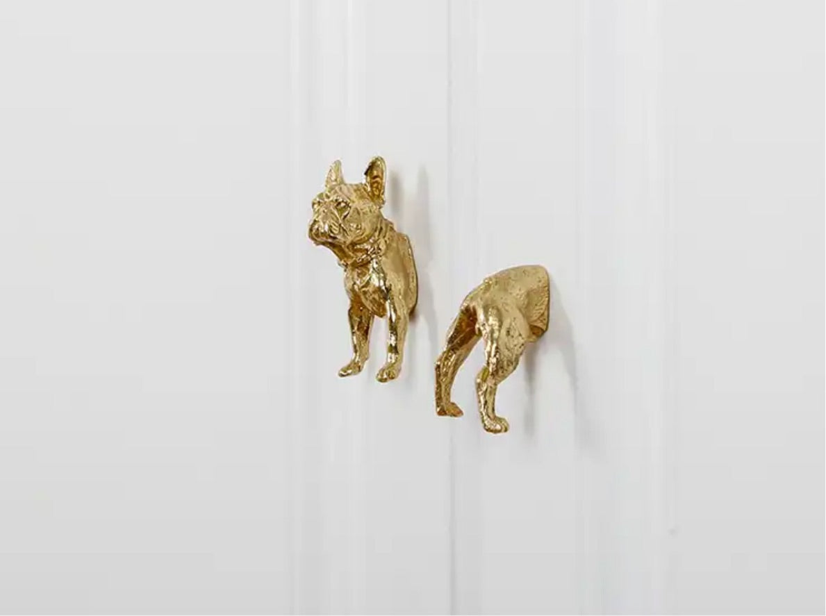 French Bulldog Nordic Modern Brass Handle - Gold