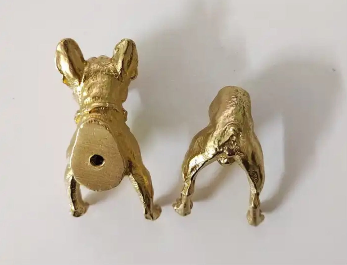 French Bulldog Nordic Modern Brass Handle - Gold