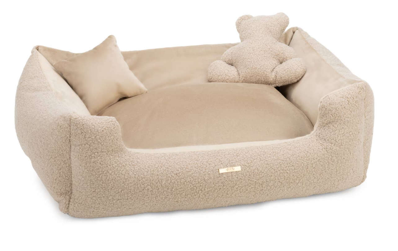 Teddy Boucle Dog Bed with Teddie Pillow