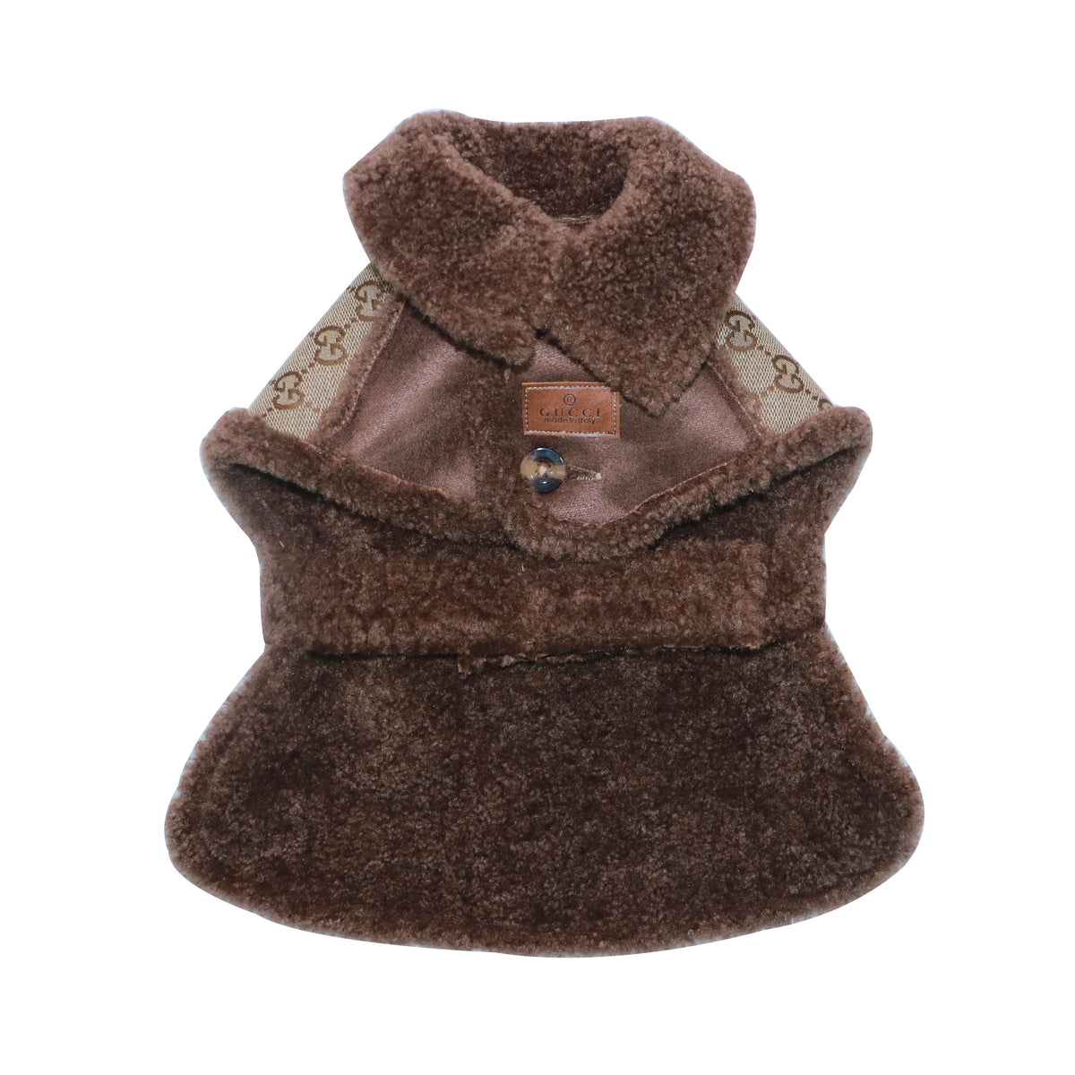 Teddy Fleece Dog Designer Poncho Jacket - Chocolate Brown