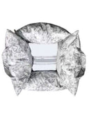 Luxury French Style Patterned Dog Car Seat - Grey