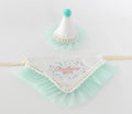 Birthday Boy Pearl Textured Crown Hat & Bandana - Mint