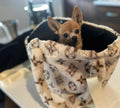 Faux Fur Pet Dog Carrier Handbag - Cream