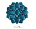 Mandala Dog Slow Feeder Lick Bowl - Aqua