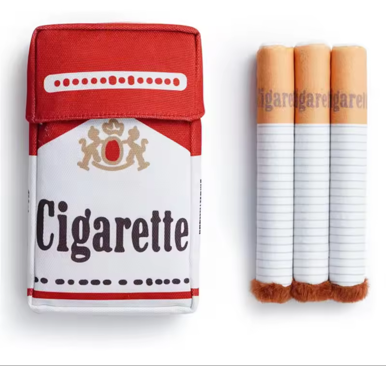 Interactive Cigarette Squeaky Plush Dog Toy Set
