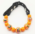 Pumpkin Beaded Dog Collar - Iridescent Orange