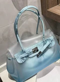 The Jelly Firkin Tote TPU Bag - Snake Skin Blue/Green