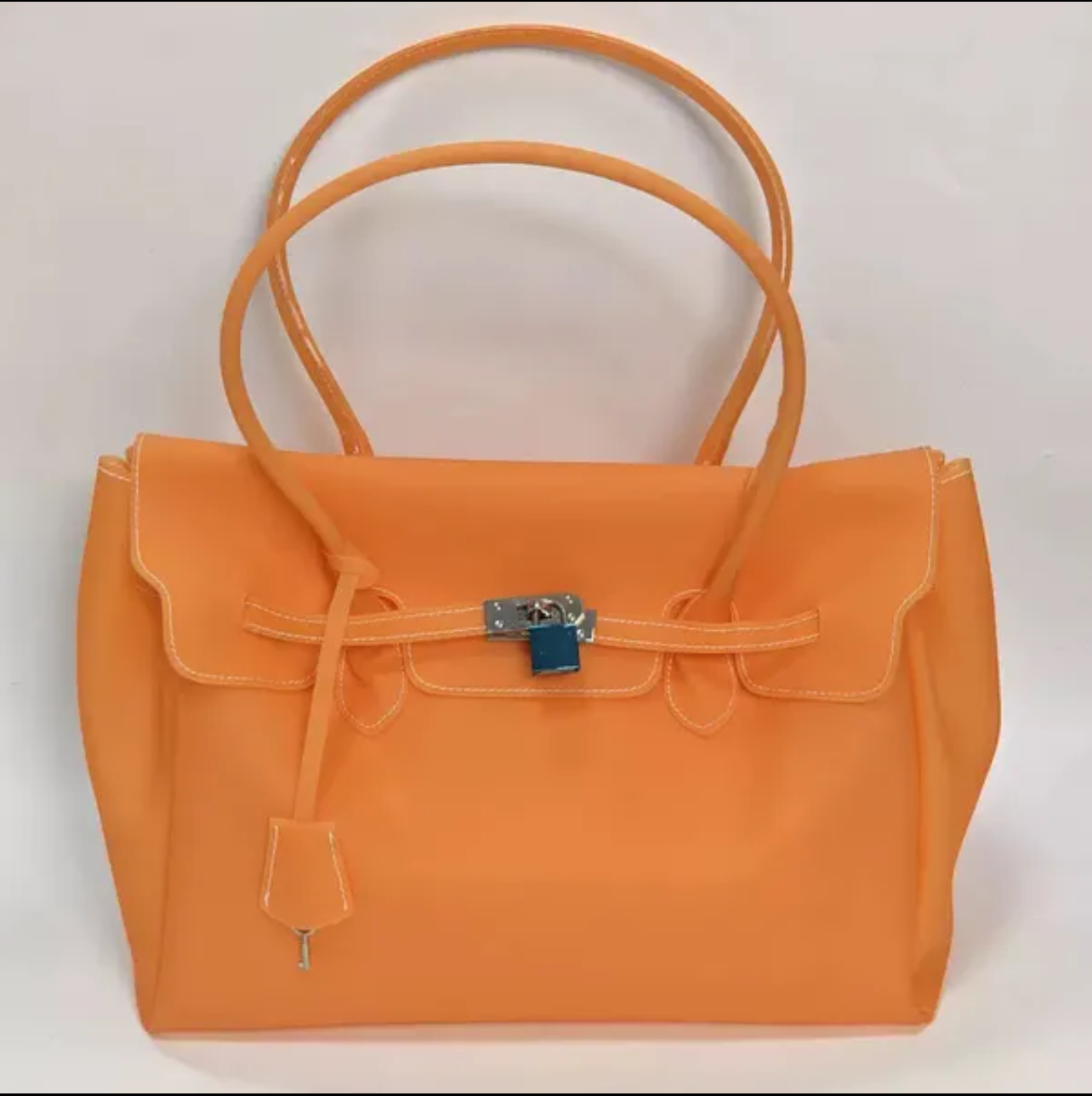 Summer Jelly Firkin Bag Tote Handbag - Orange