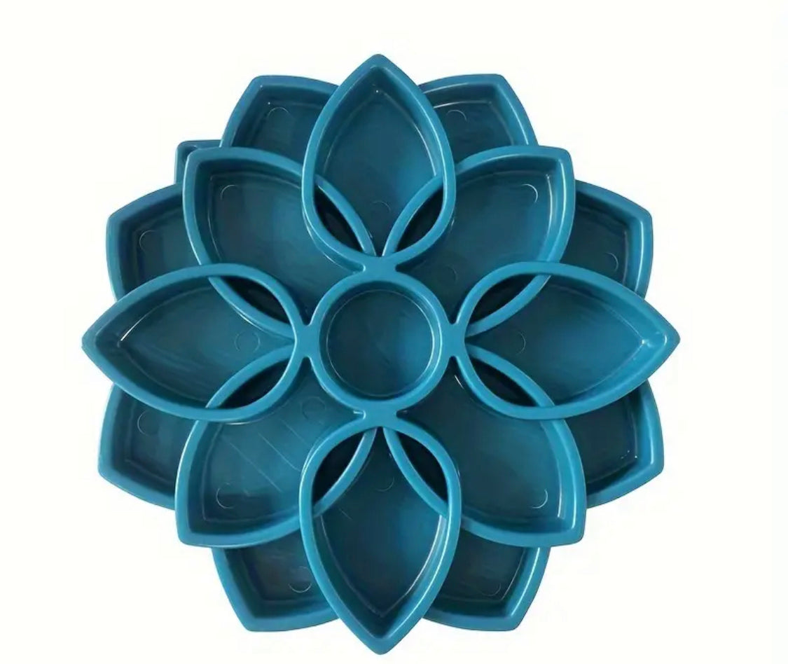 Mandala Dog Slow Feeder Lick Bowl - Aqua