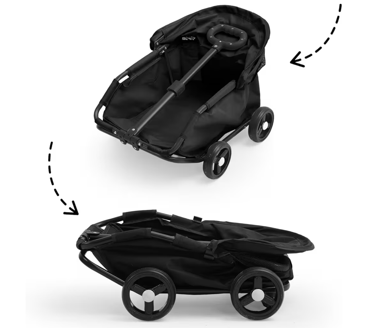 Dog Sun Stroller Pull-a-long Trolley - Black