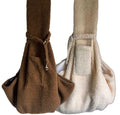 Teddy Borg Fleece Puppy Dog Pet Carrier Sling - Cream