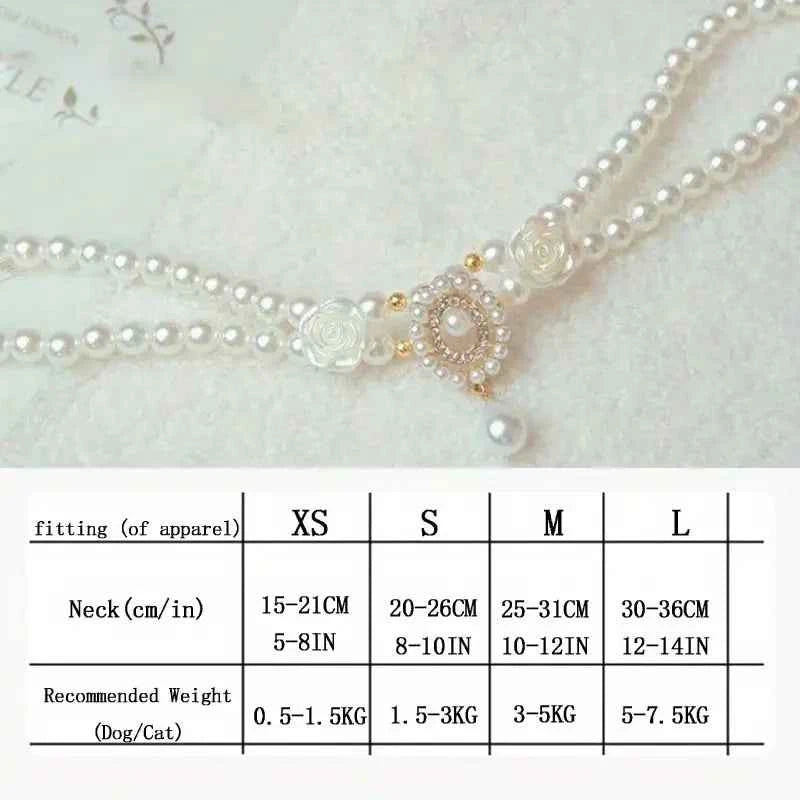 Pearl Rose Dog Necklace