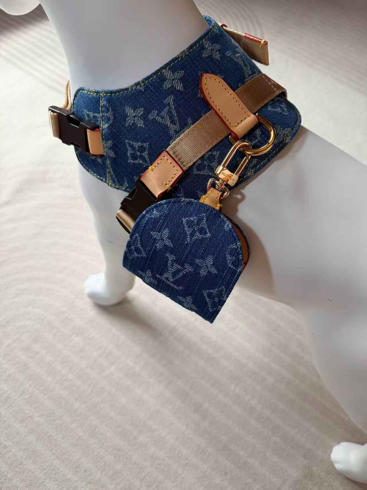 Woof Luxury Dog Harness - Blue Denim