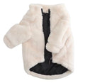 Faux Fur Dog Jacket with Zip Fastening - Oat Milk