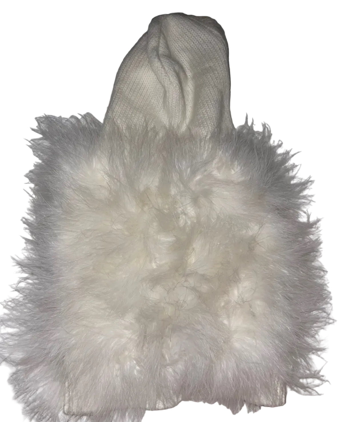 Feather Dog Jumper with Hood - White/Cream