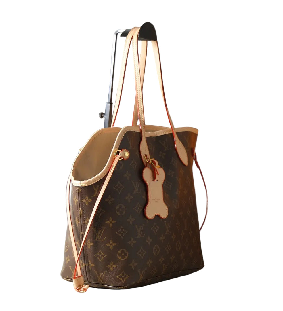 NeverWoof Luxury Bone Pet Carrier Tote Bag - Brown