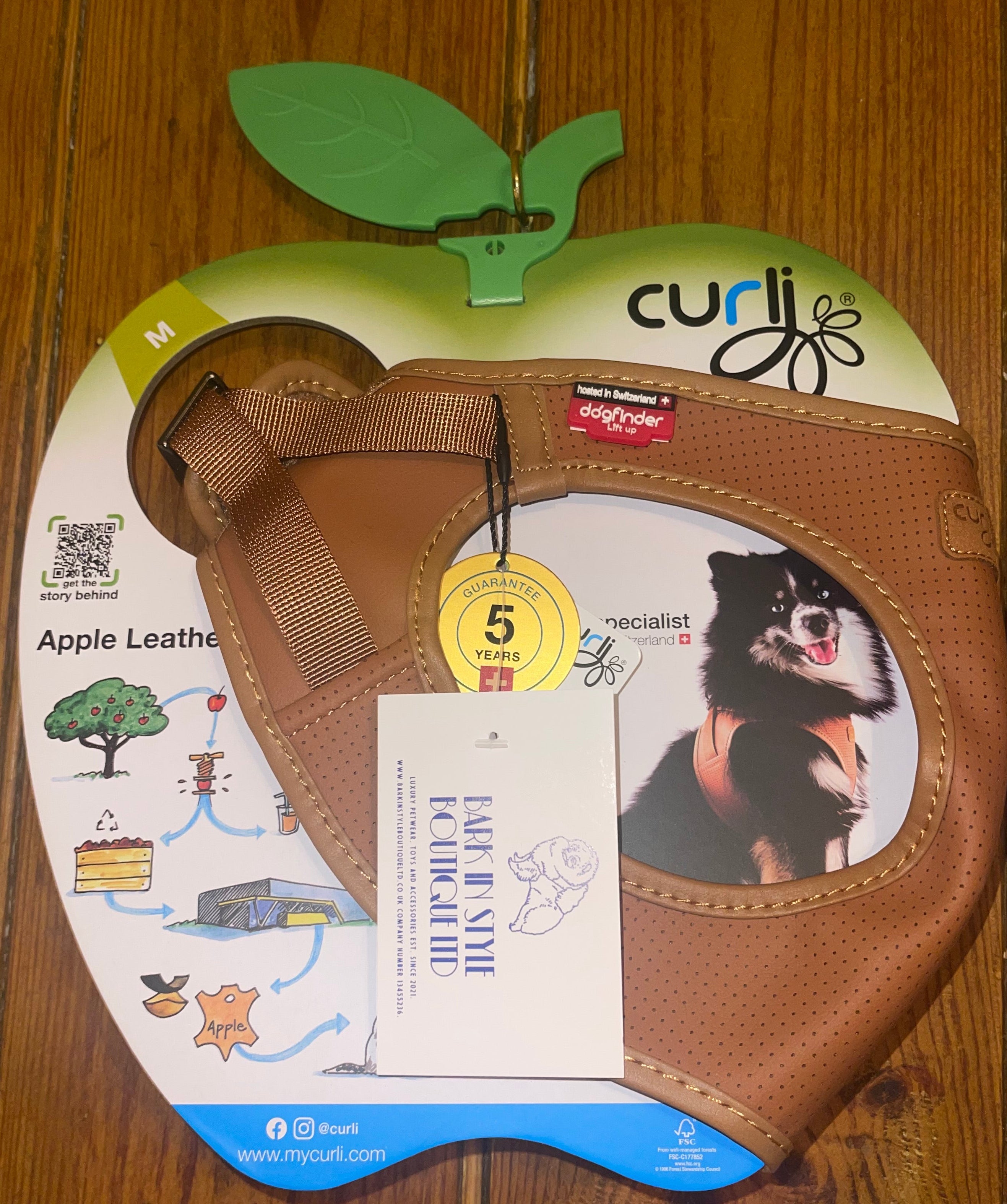 Curli Apple Vegan Leather Dog Harness - Camel TAN