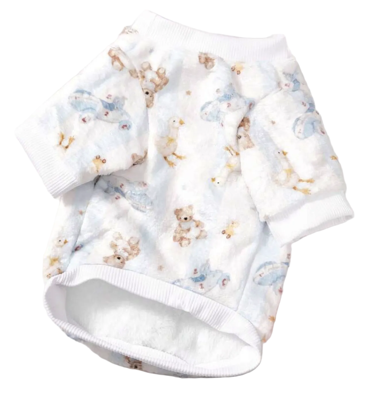 Vintage Traditional Style Dog Jumper - White/Baby Blue