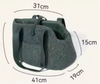 Luxe Boucle Textured Pet Dog Carrier - Bottle Green