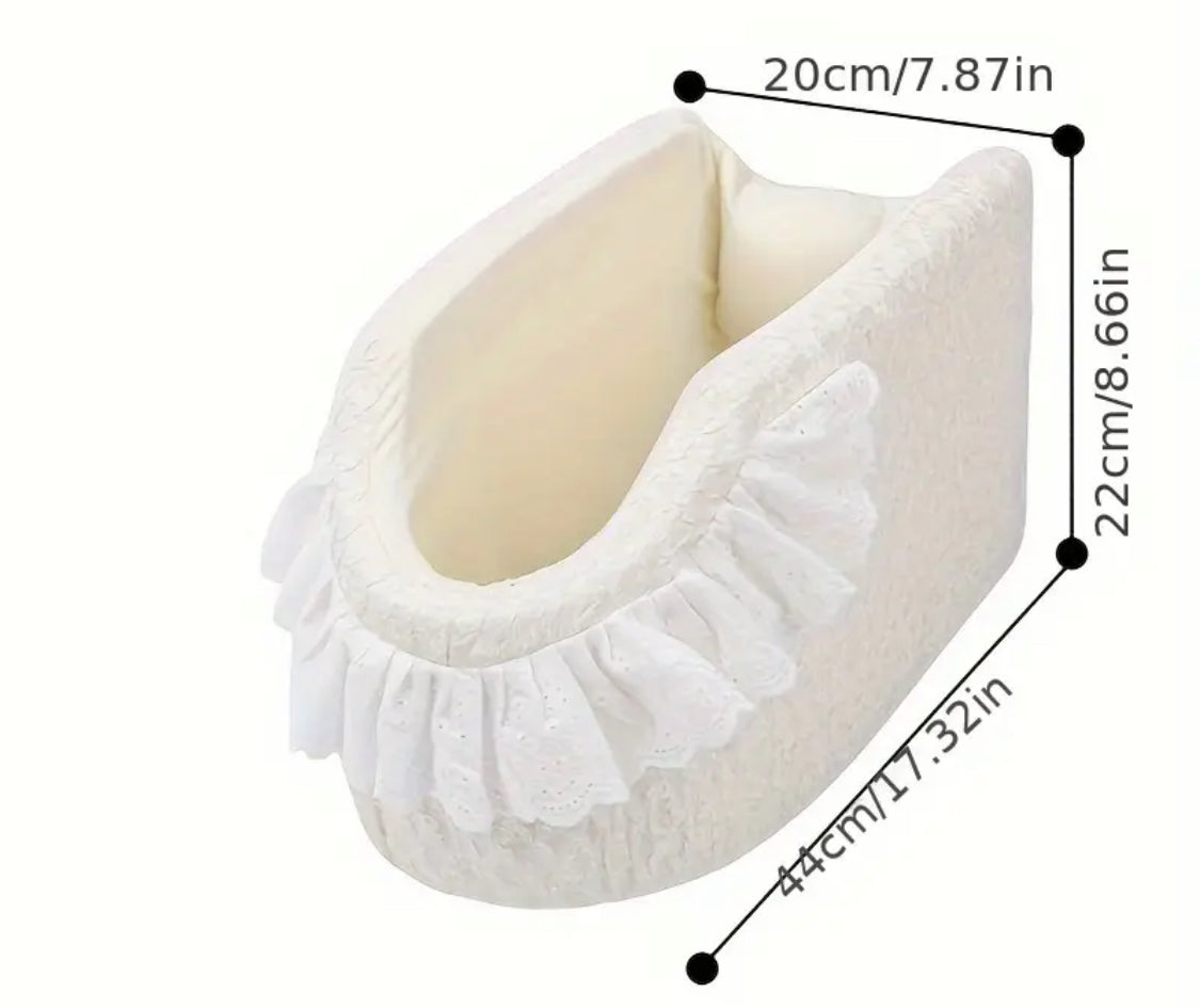 Lace Ruffle Detail Portable Pet Car Seat for Dogs