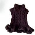 Peplum Cable Knitted Dog Jumper - Chocolate Brown