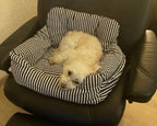 Striped Canvas Pet Car Seat - Black/White