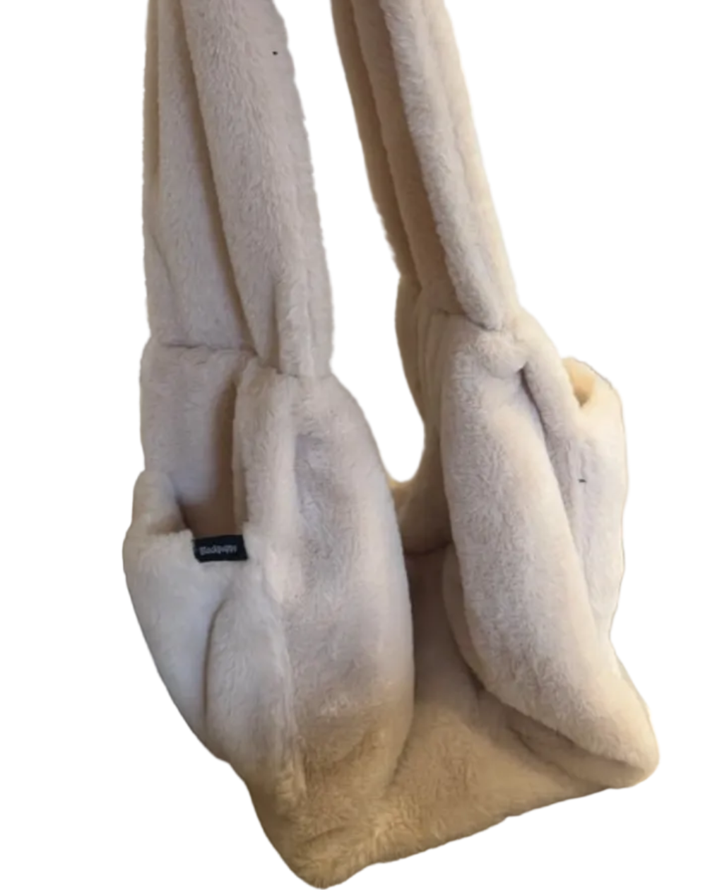 Faux Fur Pet Dog Sling Carrier - Cream