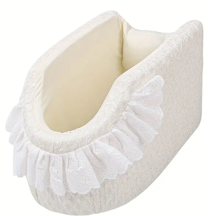 Lace Ruffle Detail Portable Pet Car Seat for Dogs