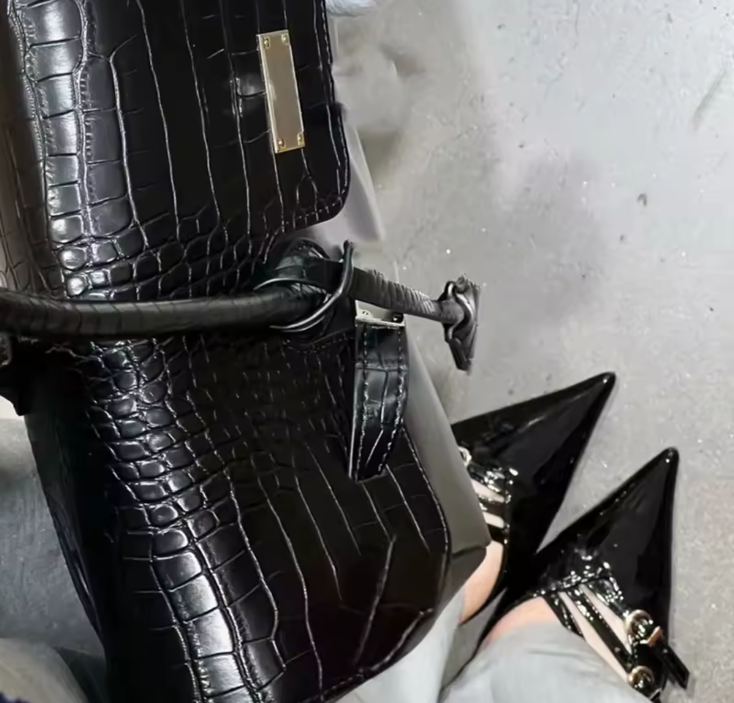 The Jelly Firkin Tote Bag - Crocodile Black V2