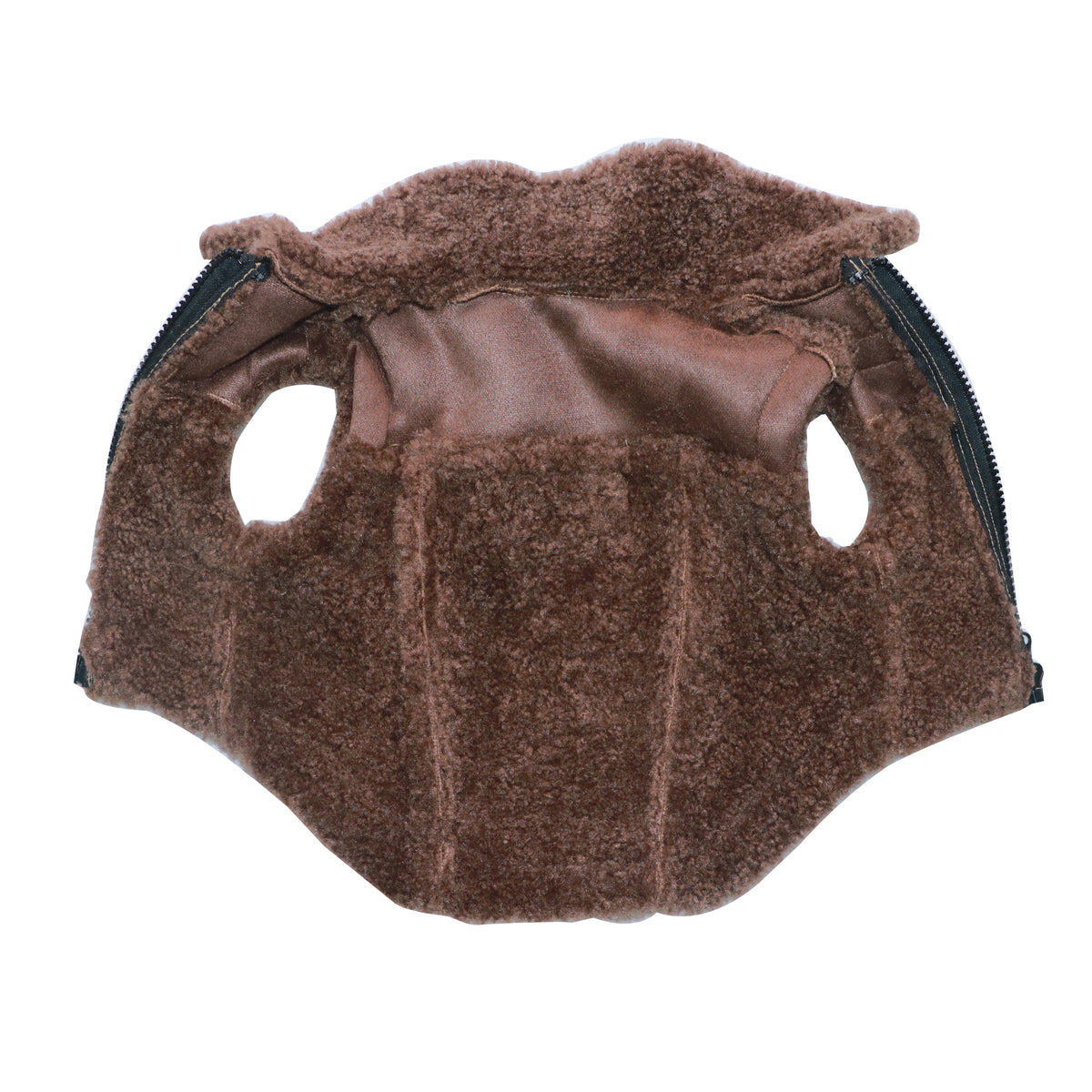 Teddy Fleece Dog Designer Body Warmer Gilet Jacket - Chocolate Brown