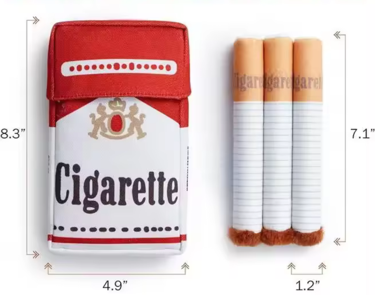 Interactive Cigarette Squeaky Plush Dog Toy Set