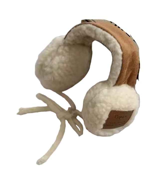 Faux Sherpa Dog Earmuffs Hat - Tan
