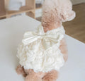 3D Roses Dog Dress - Cream