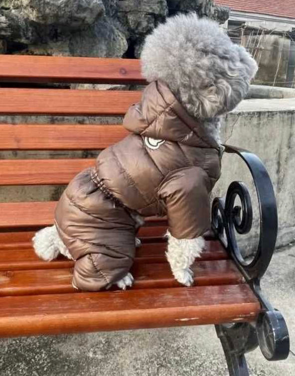 Four-legged Padded Dog Coat - Brown