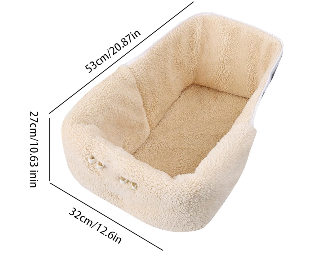 Faux Sherpa Boucle Wool Dog Stroller Mat - Cream