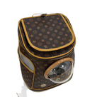 Luxury Designer Pet Dog Backpack Carrier with Window - Brown