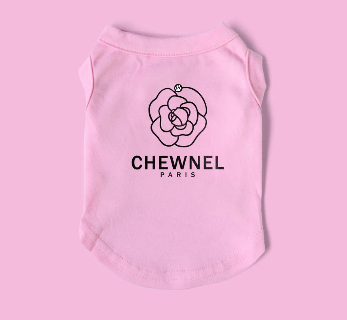 Chew Dog Slogan Rose Top - Pink
