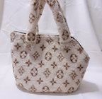 Faux Fur Pet Dog Carrier Handbag - Cream