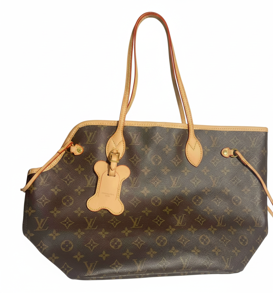 NeverWoof Luxury Bone Pet Carrier Tote Bag - Brown
