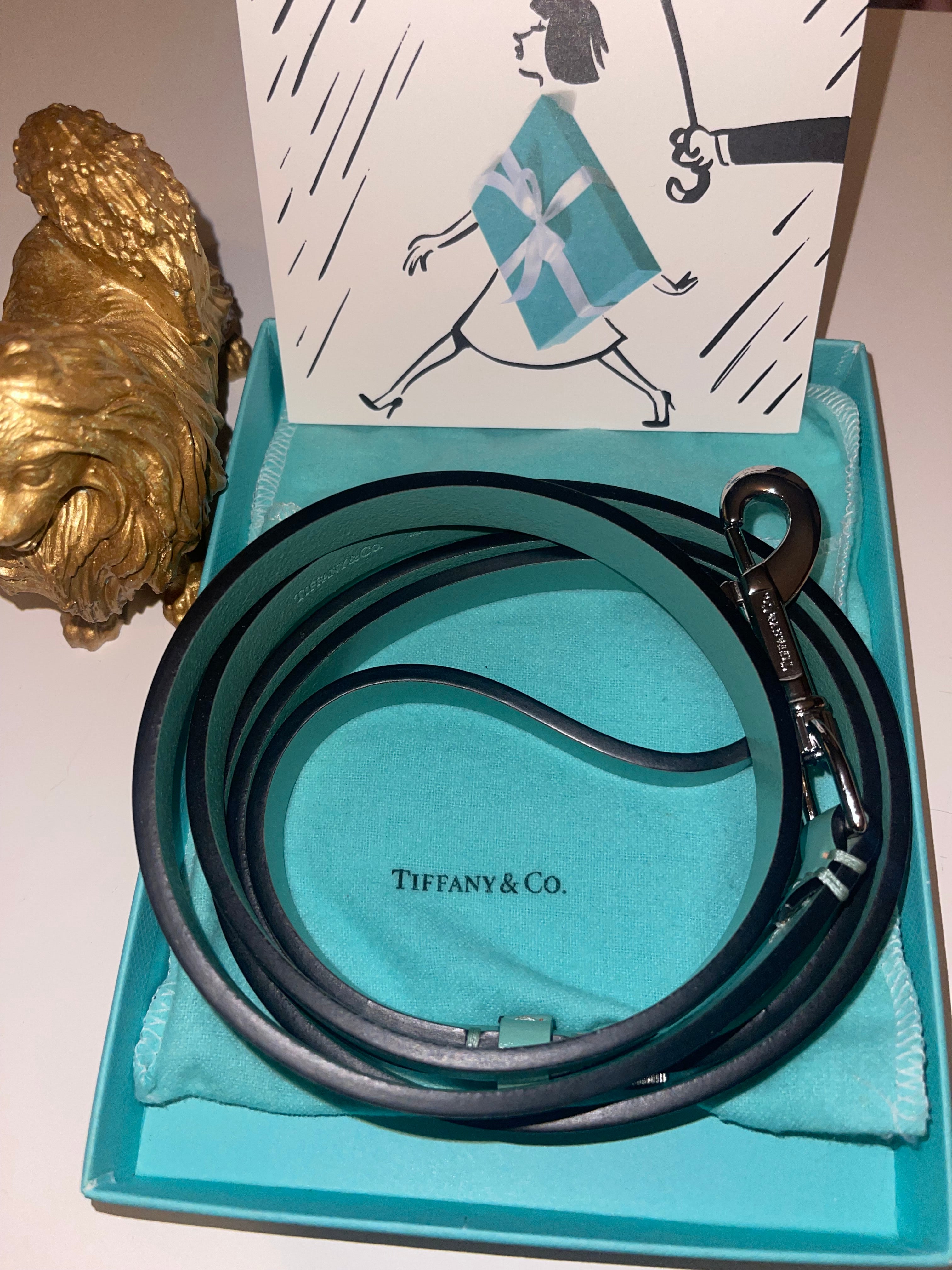 Tiffany Genuine Leather Dog Collar and Lead Set